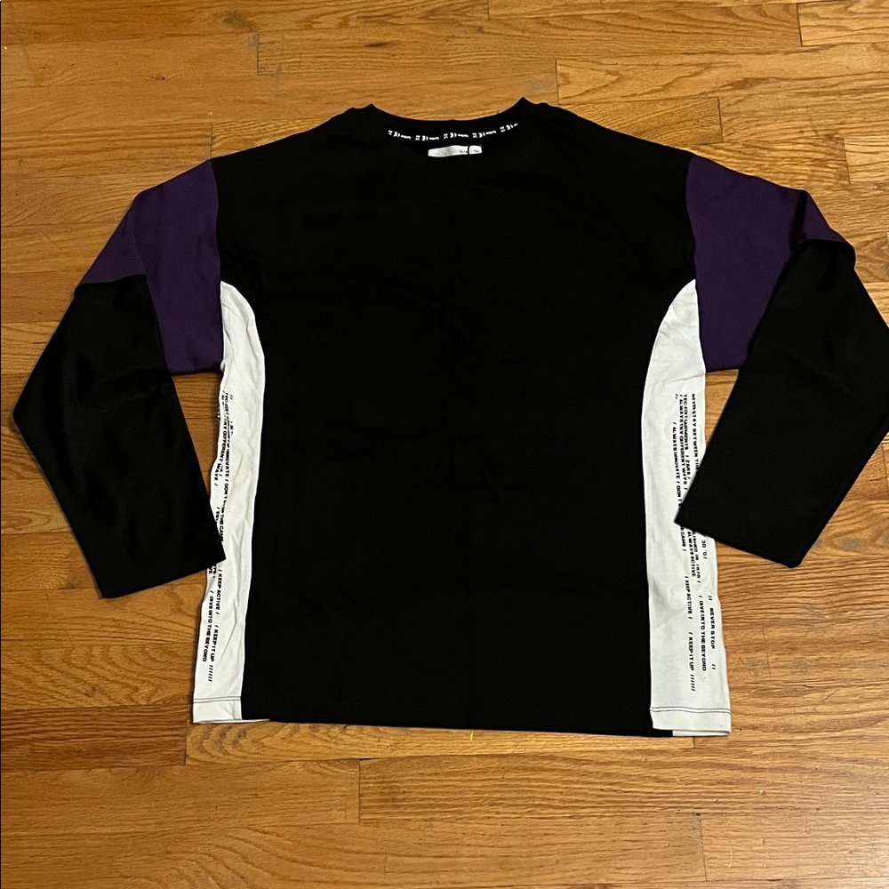 Zara Kids Black and Purple Long Sleeve Tee